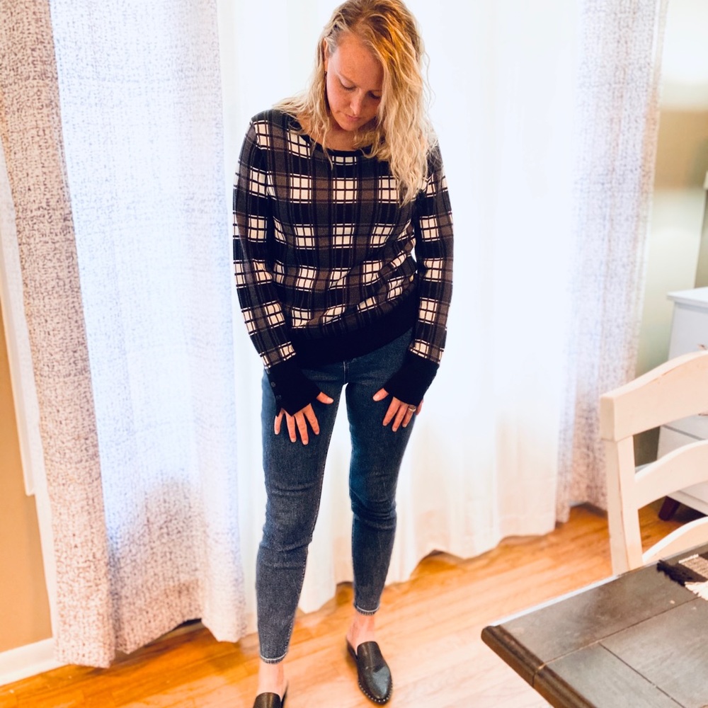 Ann Taylor Plaid Sweater